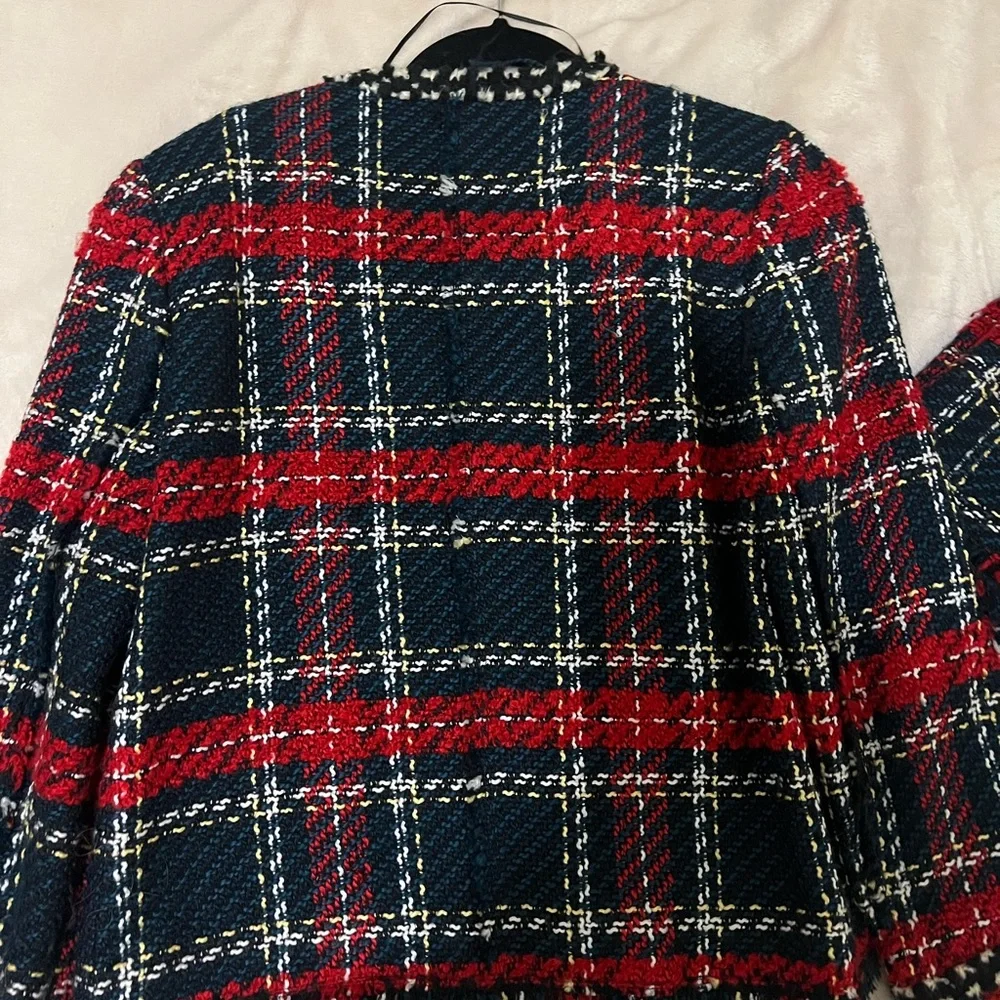 Zara check plaid tweed blazer - Picture 2 of 3
